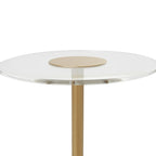 Table d'appoint en acrylique avec base surélevée et support doré - Transparent - Roche River Decor