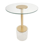 Table d'appoint en acrylique avec base surélevée et support doré - Transparent - Roche River Decor