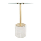 Table d'appoint en acrylique avec base surélevée et support doré - Transparent - Roche River Decor