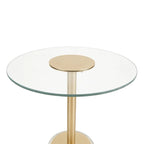 Table d'appoint en acrylique avec base surélevée et support doré - Transparent - Roche River Decor