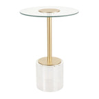Table d'appoint en acrylique avec base surélevée et support doré - Transparent - Roche River Decor